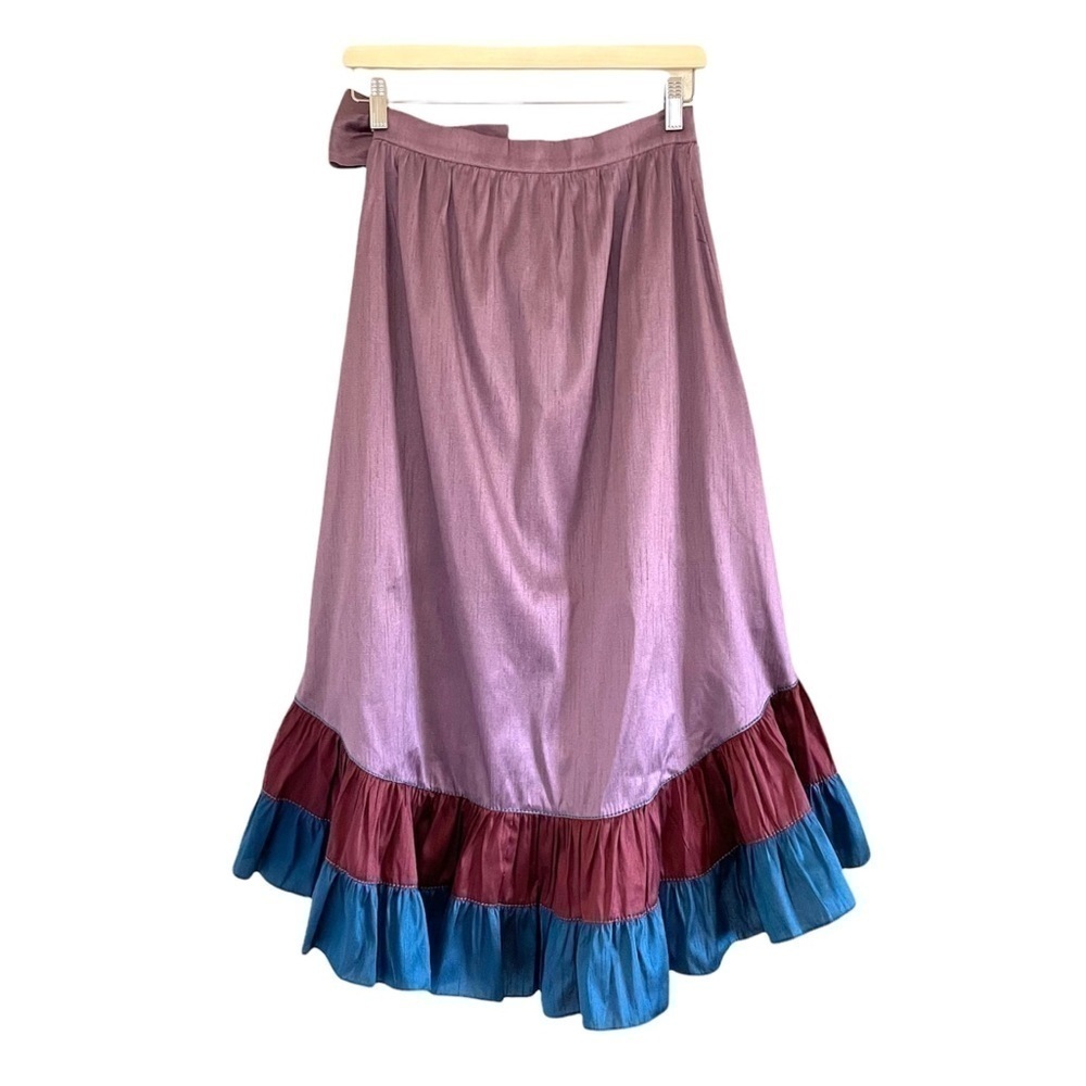 NWT Anthropologie Sachin & Babi Colorblocked Ruffle Wrap Midi Maxi Skirt 4 - Picture 6 of 16